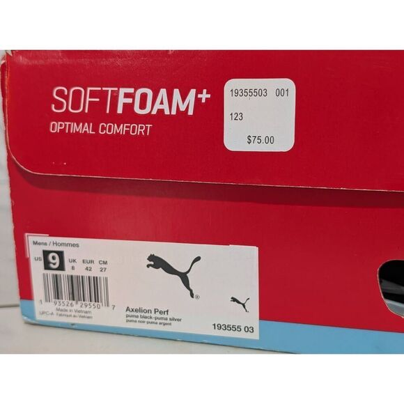 Puma Men's Black Soft Foam Optimal Comfort Axelion Performance Shoes Size 9 - Picture 9 of 9